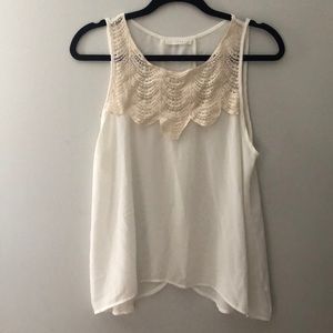 White open back sleeveless blouse